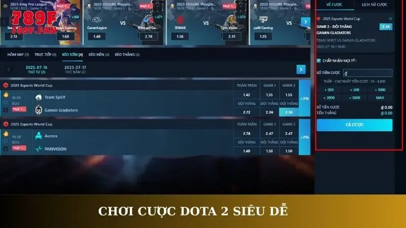 Chơi cược Dota 2 siêu dễ